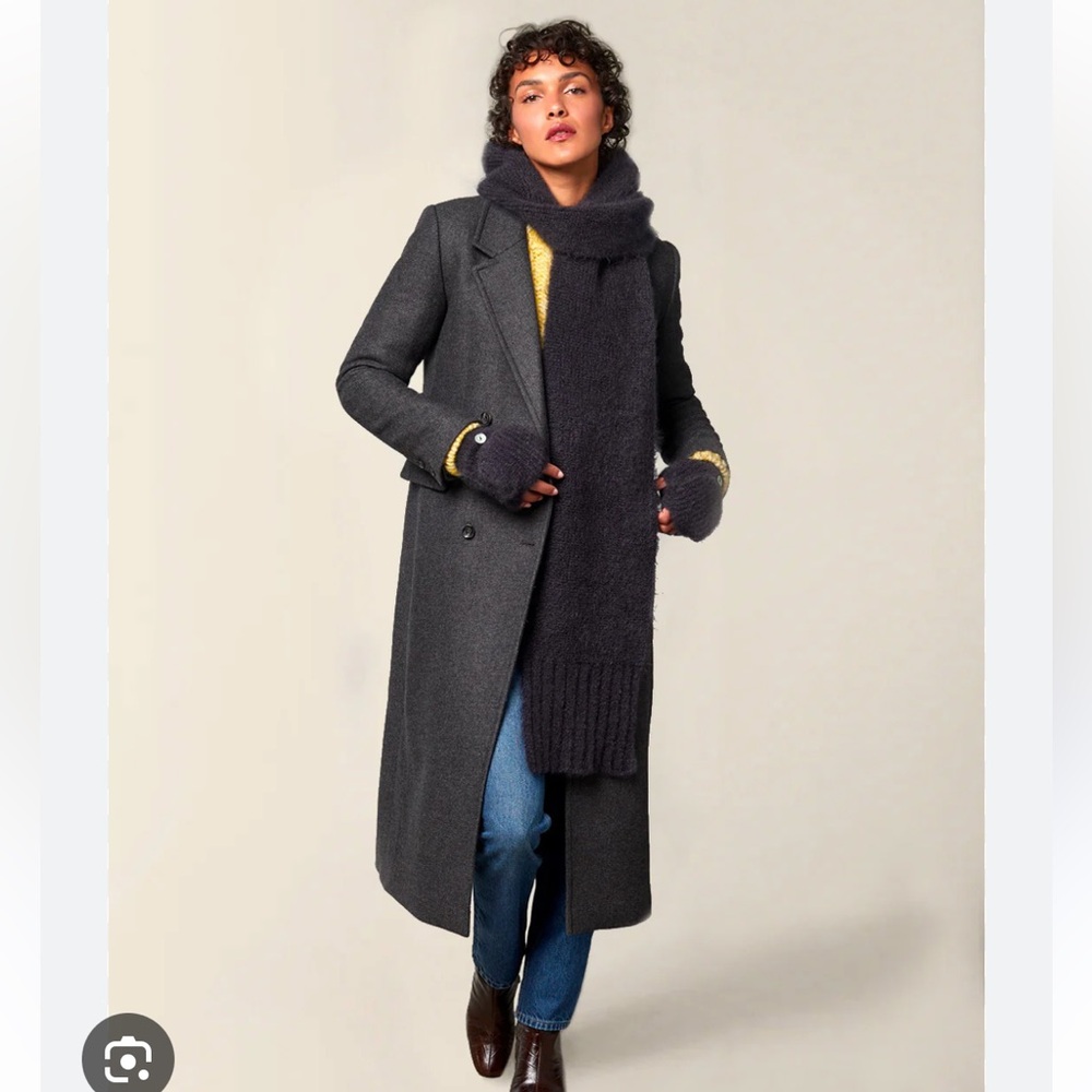 Rouje Galia Dark Gray Wool Trench Coat